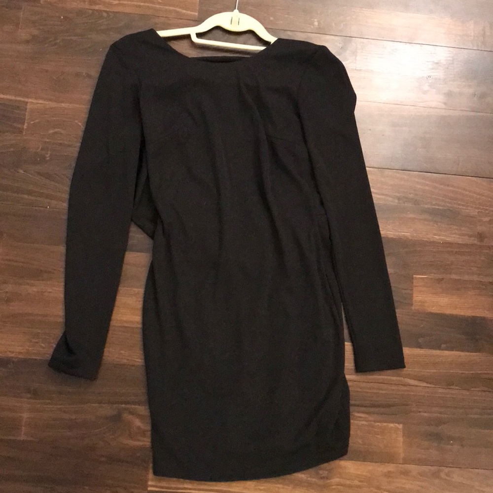 Black Long Sleeve Dress with Open back